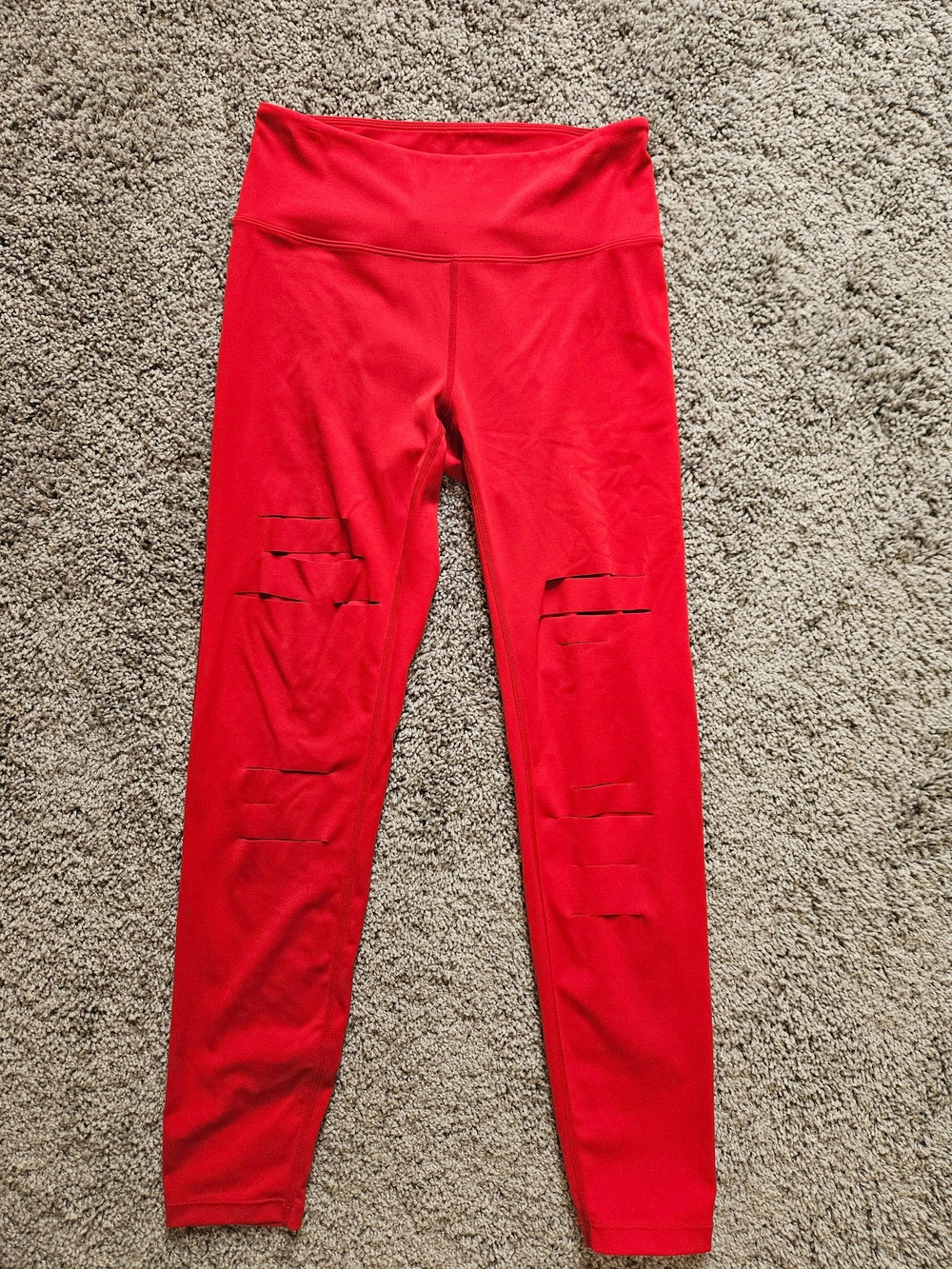 Zyia Womens Red High-Waist Active Leggings